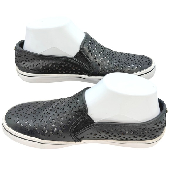 kate spade Shoes - Kate Spade Slip On Loafers Sneakers Womens 7 Blk Laser Cut Leather Casual Shoes